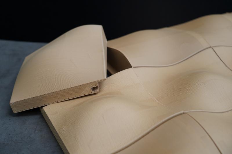 3D-Druck-Kachel aus Naturfasern