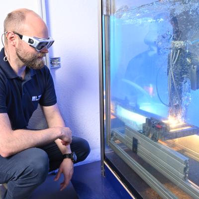 Wissenschaftler:innen des LZH wollen im Projekt Rolaki ein KI-gestütztes System zur Reparatur Unterwasser entwickeln. (Foto: LZH) 
